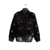 Black velvet Rai Cholo with gold butti and gathered yoke