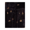Close-up of gathered pleats and gold butti on velvet Cholo