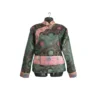 Emerald Tash Kuchin brocade Khenja with pink bands