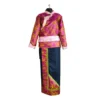 Full Tamang set—fuchsia brocade Khenja with navy wrapper