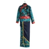 Full Tamang set—teal brocade Khenja with navy wrapper
