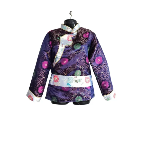 Purple Tash Kuchin brocade Khenja with floral medallions