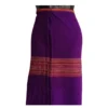 Side view of purple cotton phariya with mid stripe and pleats