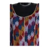 Close of details of Limbu women’s cotton blouse in mixed shades