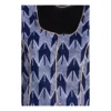 Close up detail of Limbu blouse in navy and grey
