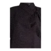 Close-up of black dot pattern with red and white micro dots – Chaubandi Cholo