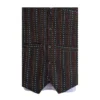 Close-up of buttons, pockets and multicolour stripe:diamond pattern – Newar waistcoat