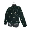 Dark green velvet chaubandi cholo with round gold butti