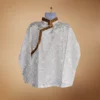Ivory Khenja with dark antique-gold Tash Kuchin collar and placket