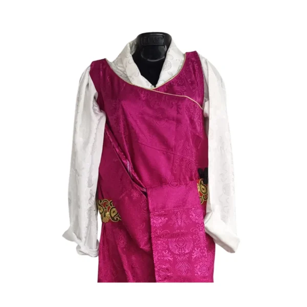 Magenta Lepcha Gada jacquard dress – front