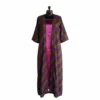 Magenta inner with open ikat gown