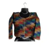 Multi-color geometric Subba blouse with scoop neckline