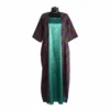 Teal inner with open ikat robe