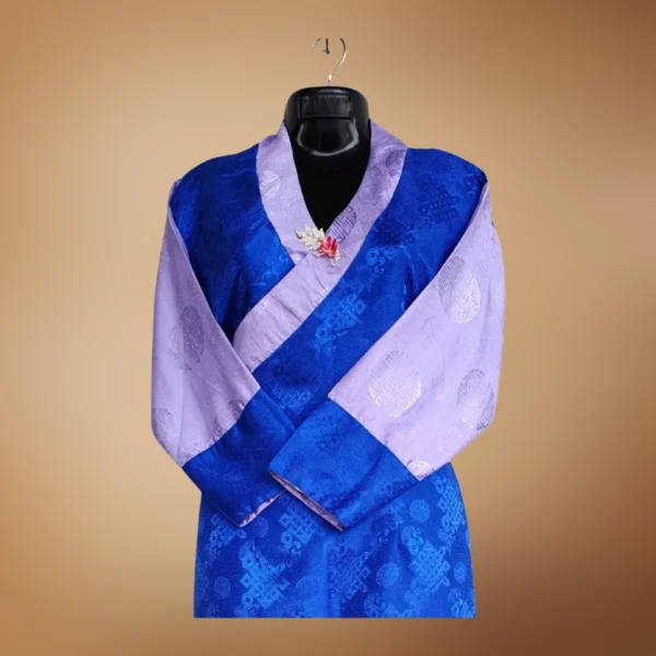 blue bakhu with white wonju sleeves