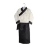 ivory bakhu with black border and black skirt