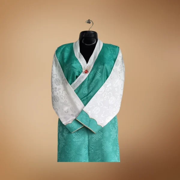 sea green bakhu with white wonju sleeves