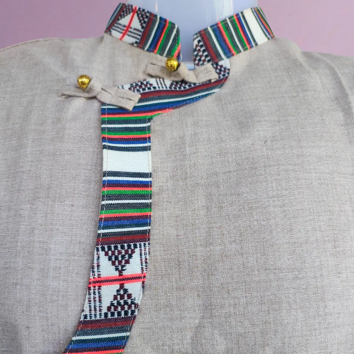 Collar design of Mens Lepcha Khenja Set