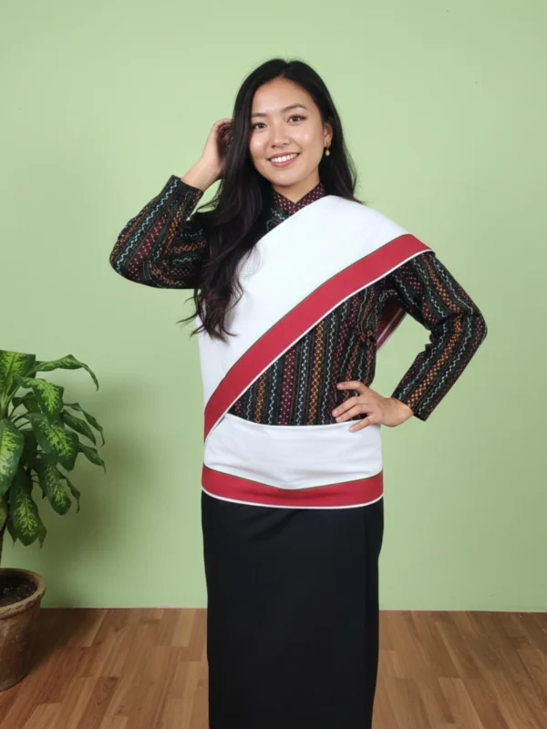 Model wearing Newari Shawl