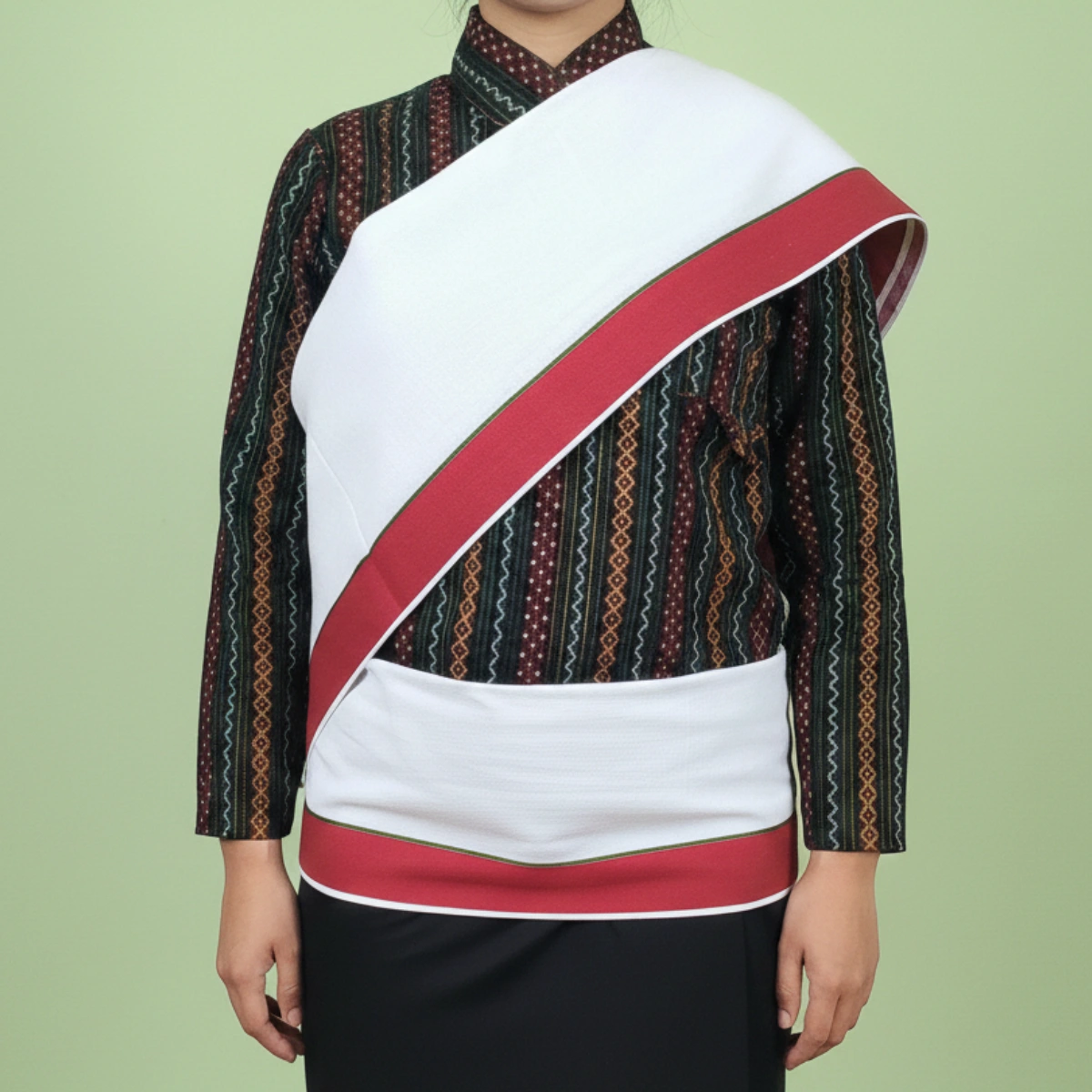 Newari Shawl with Red Border Newari Shawl with Red Border