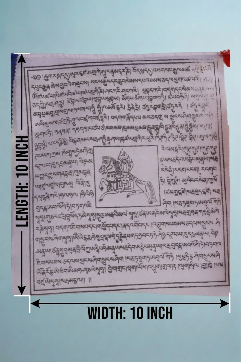 Dimension of tibetan prayer flag for home and puja decoration