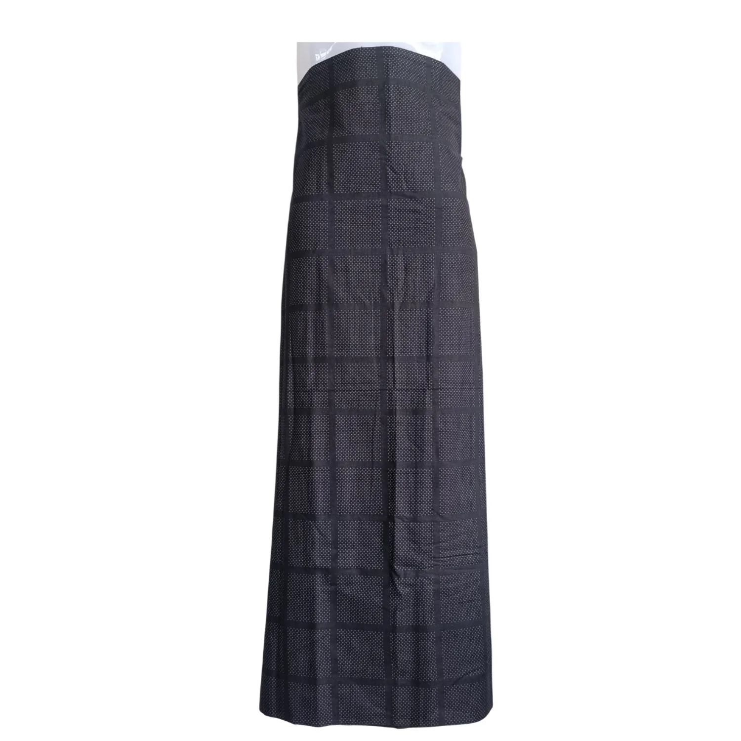 Gurung Pharia:Lungi plain black checked wrap skirt – front view Gurung Pharia:Lungi plain black checked wrap skirt – front view