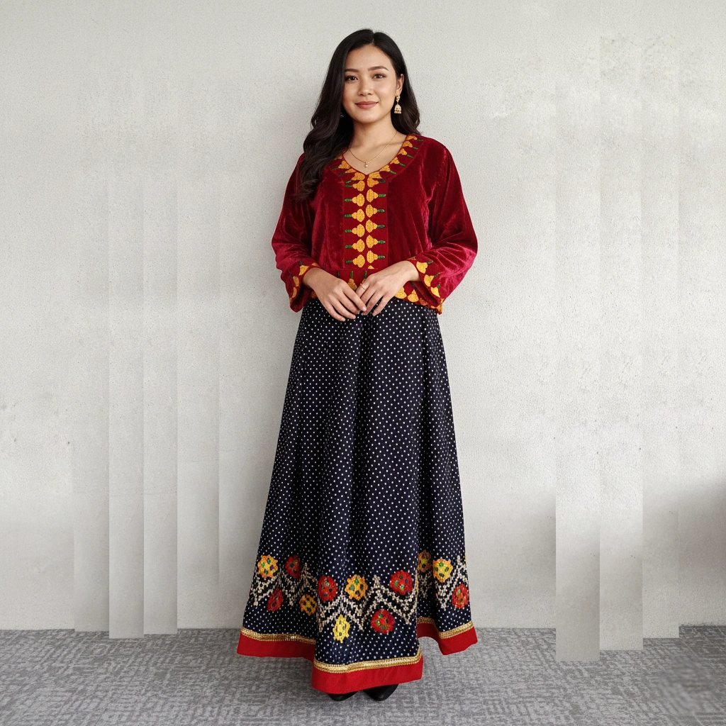 Woman in Rai lehenga set